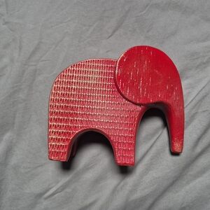 Red and Gold Modern Hand Painted Elephant